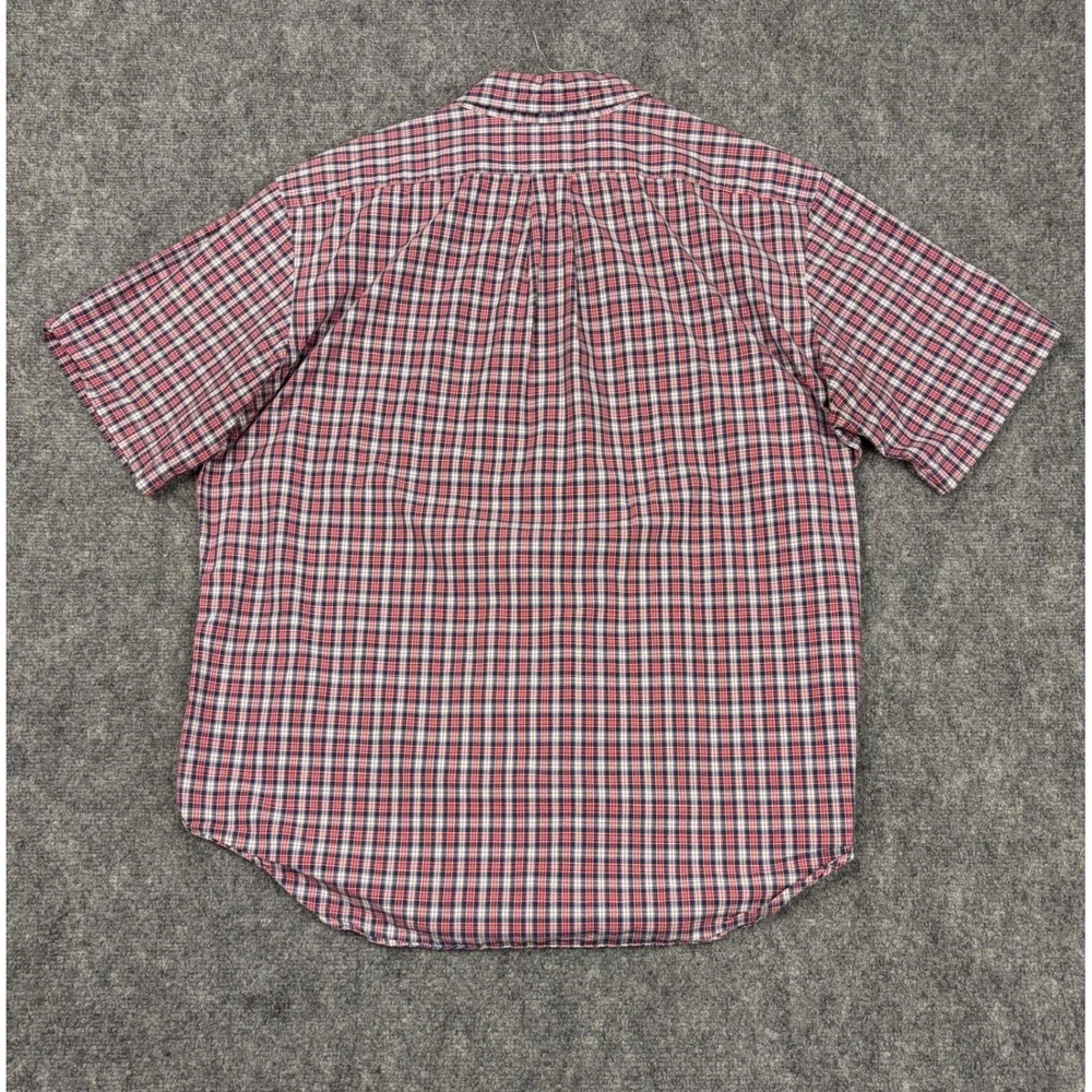 Polo Ralph Lauren Mens XL Classic Fit Plaid Short Sleeve Button Down Shirt Red